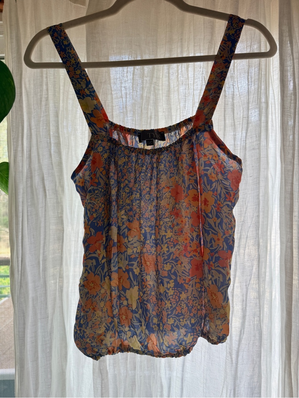 TYSA Floral Elastic-Hem Camisole in Blue & Orange - Picture 2 of 3